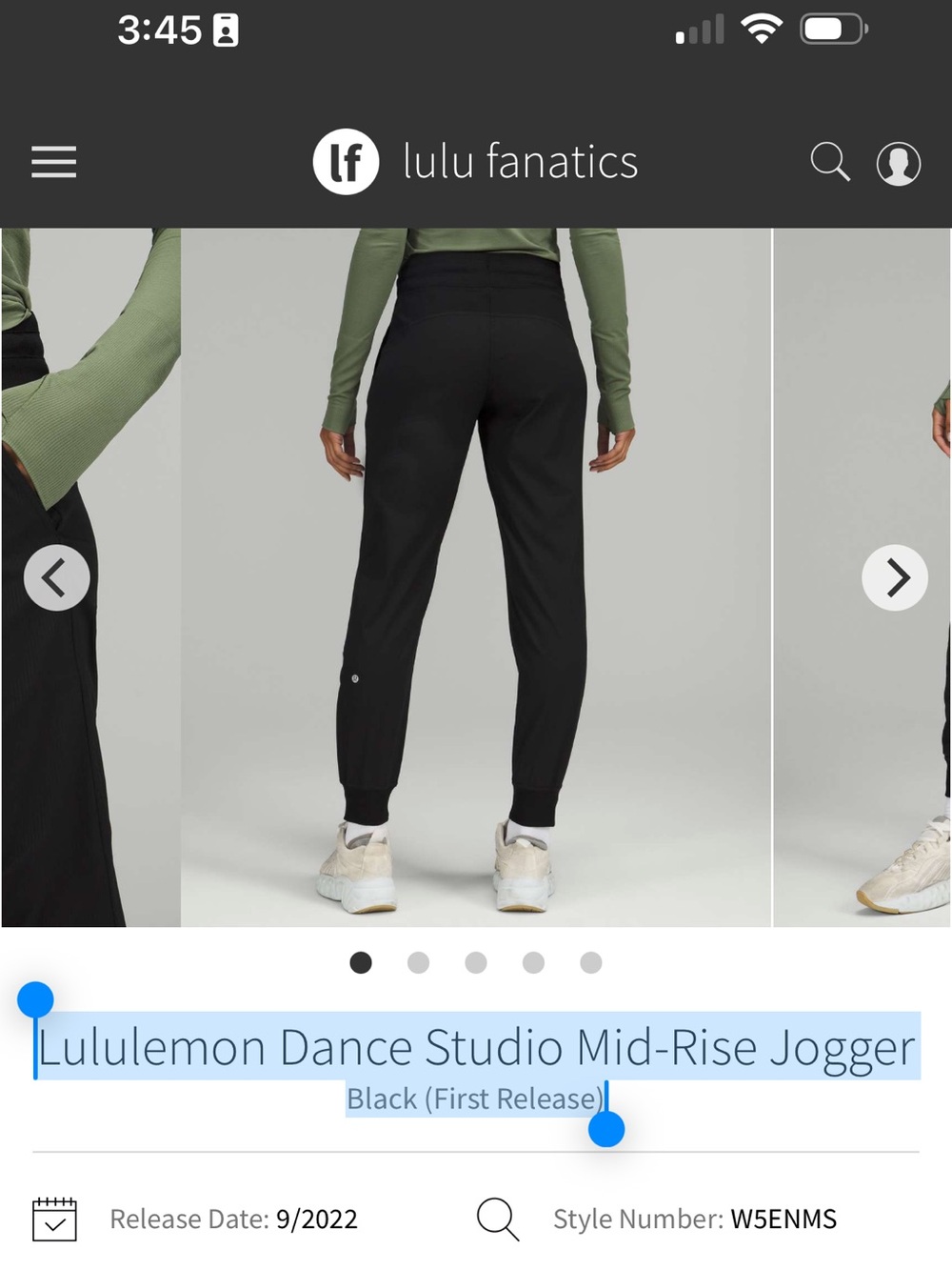 Lululemon Dance Studio Mid-Rise Jogger
Black (First Release) NWT size 6